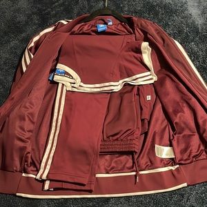 Adidas maroon track suit w/shirt